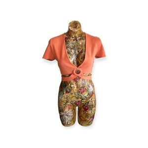 Forever 21 orange crop top new short sleeve large